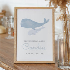 Poster Adivinhem Quantos Candies Whale Chá de fraldas Sin