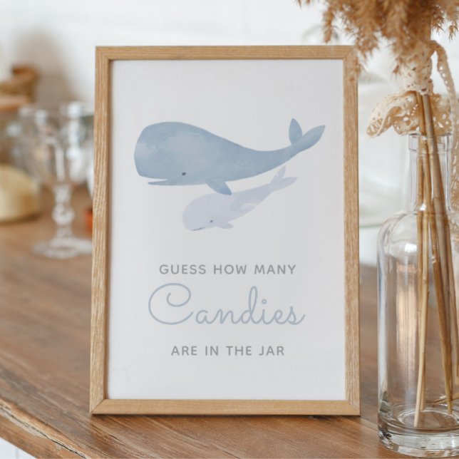 Poster Adivinhem Quantos Candies Whale Chá de fraldas Sin (Criador carregado)