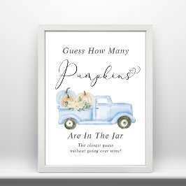 Poster Adivinhem Quantos Jogo De Chá De Bebê Pumpkins