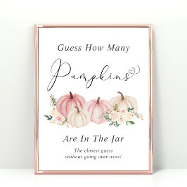 Poster Adivinhem Quantos Jogo de Chá de fraldas de Bombei