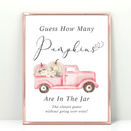 Poster Adivinhem Quantos Jogo de Chá de fraldas de Bombei