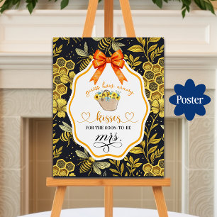 Poster Adivinhem Quantos Jogo De Chá de panela De Beijos