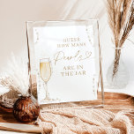 Poster Adivinhem Quantos Jogos de Chá de panela Empurram<br><div class="desc">Este Pearls & Prosecco adivinham quantas pérolas estão no Jar Sign apresenta pérolas de aquarela pintadas manualmente com uma flauta de champanhe e é perfeito para adicionar alguma diversão ao seu chá de panela ou evento brunch e borbulhante! As cores de texto e de fundo são totalmente editáveis —> clique...</div>