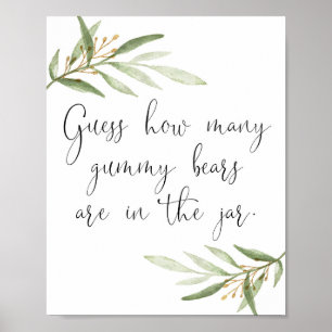 Poster Adivinhem quantos ursos brilhantes estão na placa