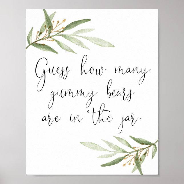 Poster Adivinhem quantos ursos brilhantes estão na placa  (Frente)