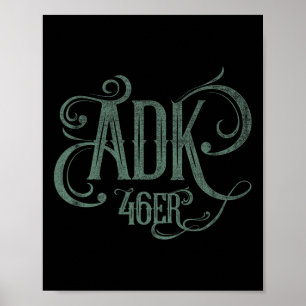 Poster Adk 46er - Picos Altos das Montanhas Adirondack