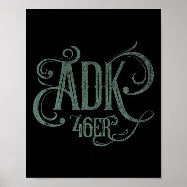 Poster Adk 46er - Picos Altos das Montanhas Adirondack (Frente)