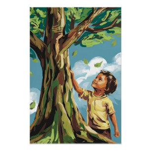 Póster Admiração Infantil: Poster Vibrante da Árvore Mode
