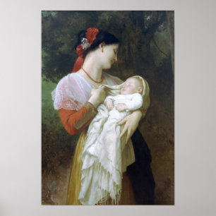 Póster Admiração materna de William Adolphe Bouguereau