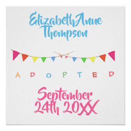 Póster Adoção de Banners Adotados - Data de Nome Personal