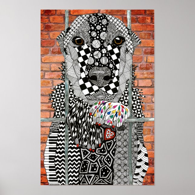 Poster Adoção de Cachorro em Abrigo de Animais Canvas (Frente)