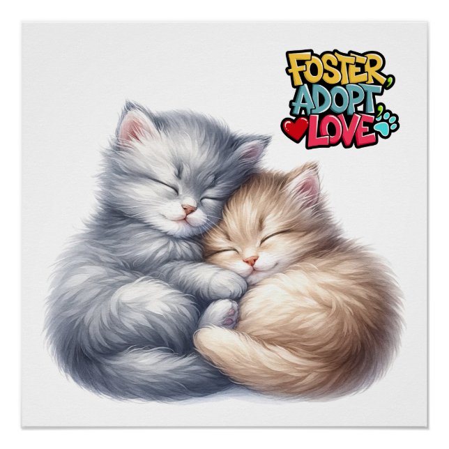 Póster Adoção Pet Esperando pelo seu amor (Frente)