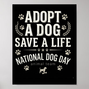 Poster Adoção Vintage Não Compre Salve Cão Amante de Anim