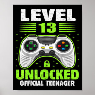Poster Adolescente aniversário de 13 anos nível 13 desblo