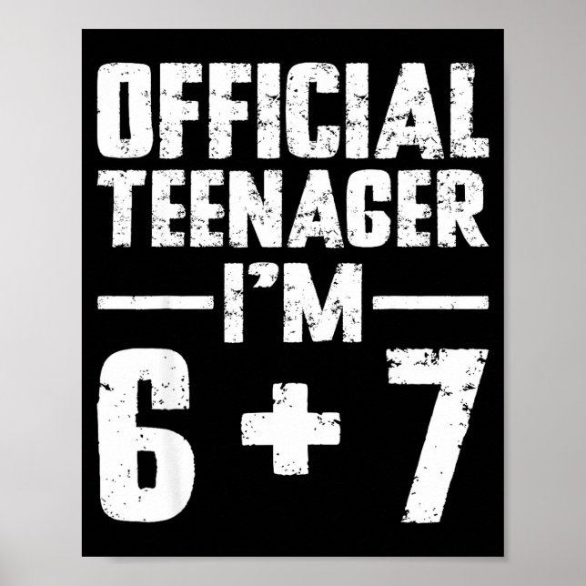Poster Adolescente Eu Sou Aniversário De 13 Anos 6 7 Meme (Frente)