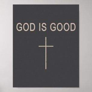 Poster Adolescente Menina Deus É Bom Cruz Jesus Minimalis