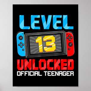 Poster Adolescente Oficial Desbloqueado do Jogo de Aniver