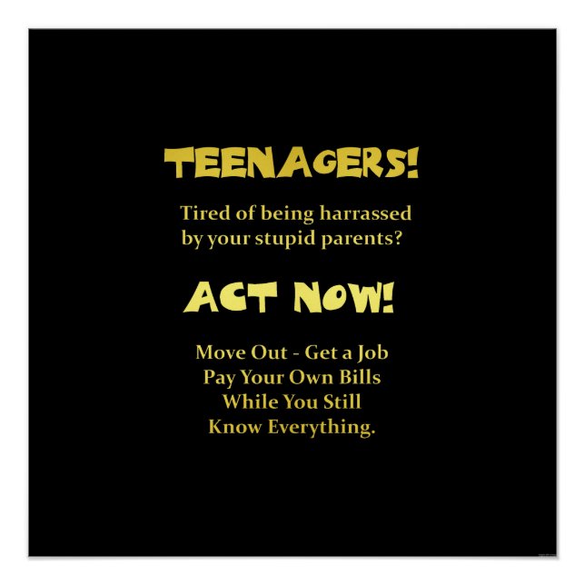 Póster Adolescentes Engraçados Atuam Agora Piada (Frente)