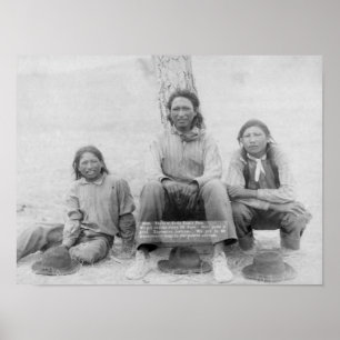 Póster Adolescentes indianos de Lakota no vestido