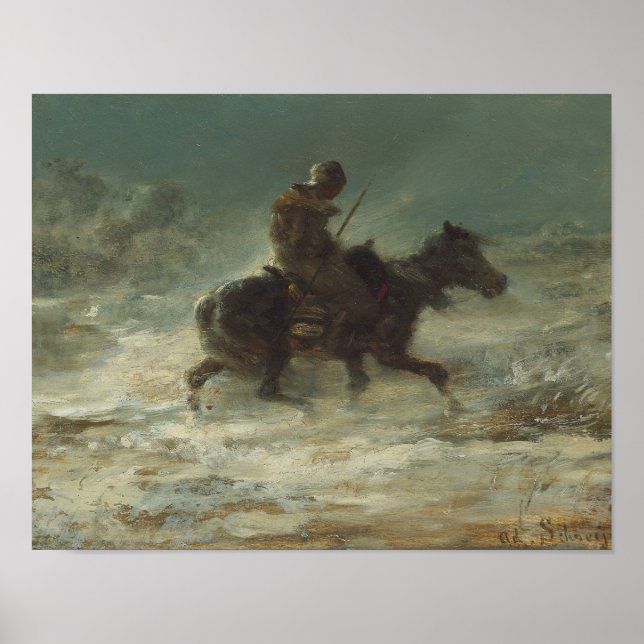 Poster Adolphe Schreyer - Homem com Lance (Frente)