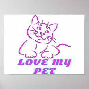 POSTER ADORA MEU GATO DE PINCO DE PINO