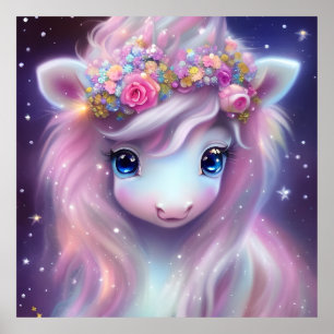 Poster Adorable Baby Fantasy Unicorn