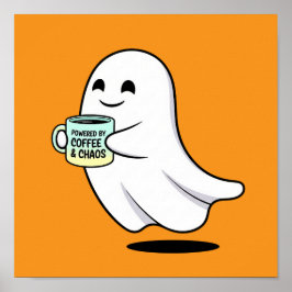 Poster Adorable Ghost Cute Halloween Illustration