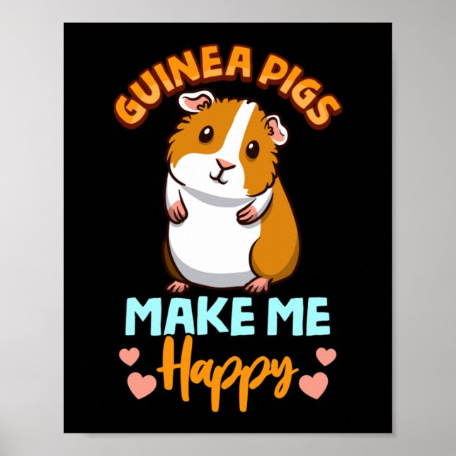 Poster Adorable Guinea Pigs Make Me Happy (Frente)