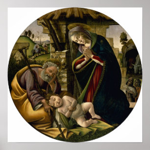 Póster Adoração da criança Cristo por Botticelli