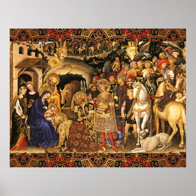 Poster ADORAÇÃO DE MAGI Gentile Da Fabriano, Natal (Frente)