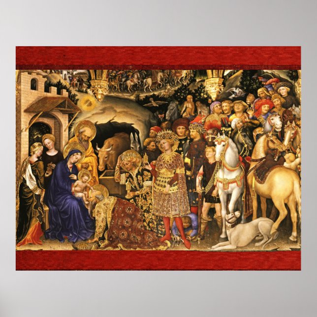 Poster ADORAÇÃO DE MAGI Gentile Da Fabriano, Natal (Frente)