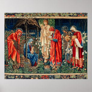 Poster ADORAÇÃO DE MAGI Morris, Natal Burne-Jones