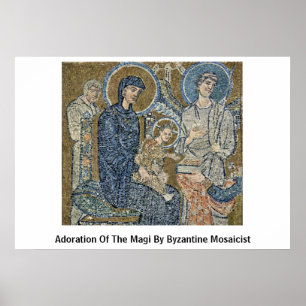 Poster Adoração dos Magi pelo Mosaicist bizantino