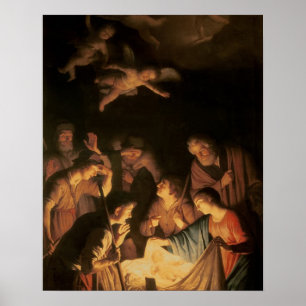 Poster Adoração dos pastores, 1617 (óleo em canvas)