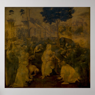 Poster Adoração Leonardo da Vinci dos Magos