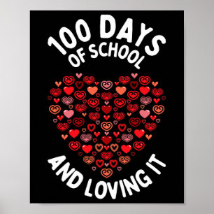 Poster Adorando 100 dias de escola coração bonito Feliz 1