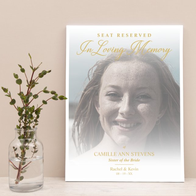 Poster Adorando Memória Dourada Casando Reservado Assento (Criador carregado)