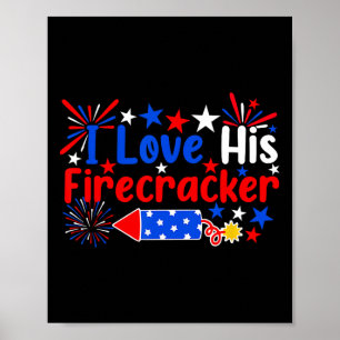 Poster Adorava Seu Firecracker Engraçado 4 De Julho Fogos