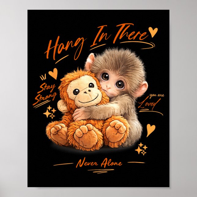 Poster Adorável bebê macaco fofo soco homens mulheres cri (Frente)