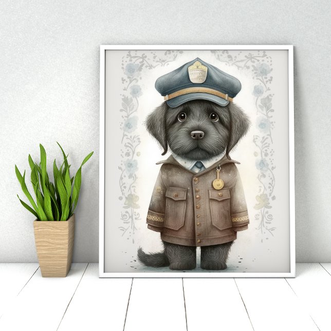 Poster Adorável: Cachorro Policial Bonitinho (Criador carregado)