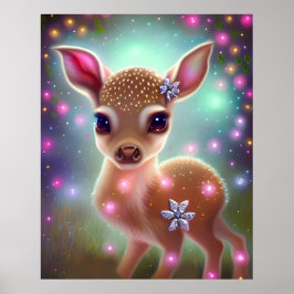 Poster Adorável Fawn Natal