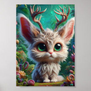 Poster Adorável Fluffy Jackalope