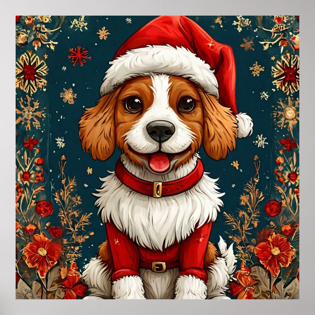 Poster Adorável Puppy Natal (Frente)