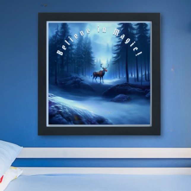 Póster Adorável Reindeer Winter Wonderland Editável (Criador carregado)