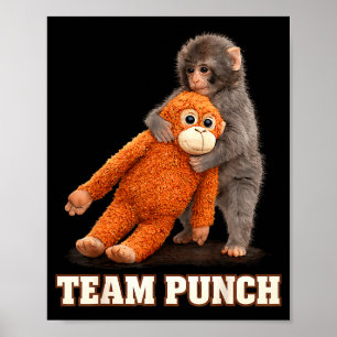 Poster Adorável soco de macaco gráfico de bebê time soco 