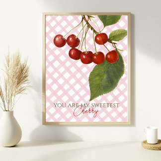 POSTER ADORÁVEL VINTAGE CEREJA PERSONALIZÁVEL