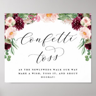 Poster Adore Confetti Toss Enviar Novo Sinal de Casamento