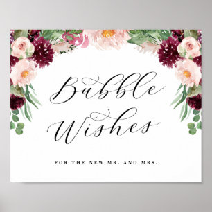 Poster Adore Floral Bubbles - Novo Sinal de Casamento Sen