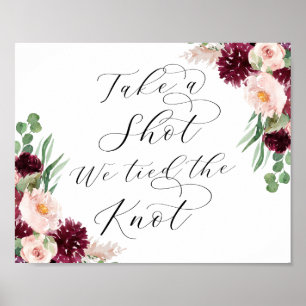 Poster Adore Floral Pegue Um Sinal De Bar De Recepção De 
