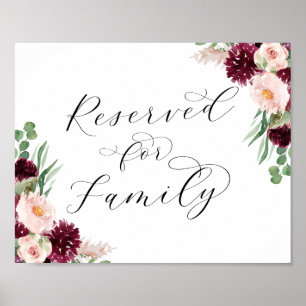 Poster Adore Floral Reservado para Sinal de Casamento F